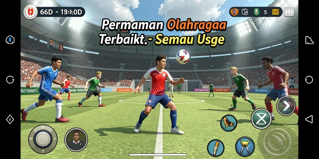 Tampilan menarik dari gameplay 66D yang menyajikan berbagai olahraga.