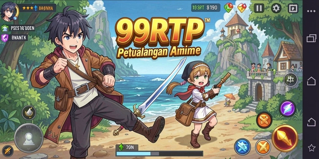Screenshot 99RTP menampilkan karakter anime yang beraksi dalam petualangan.