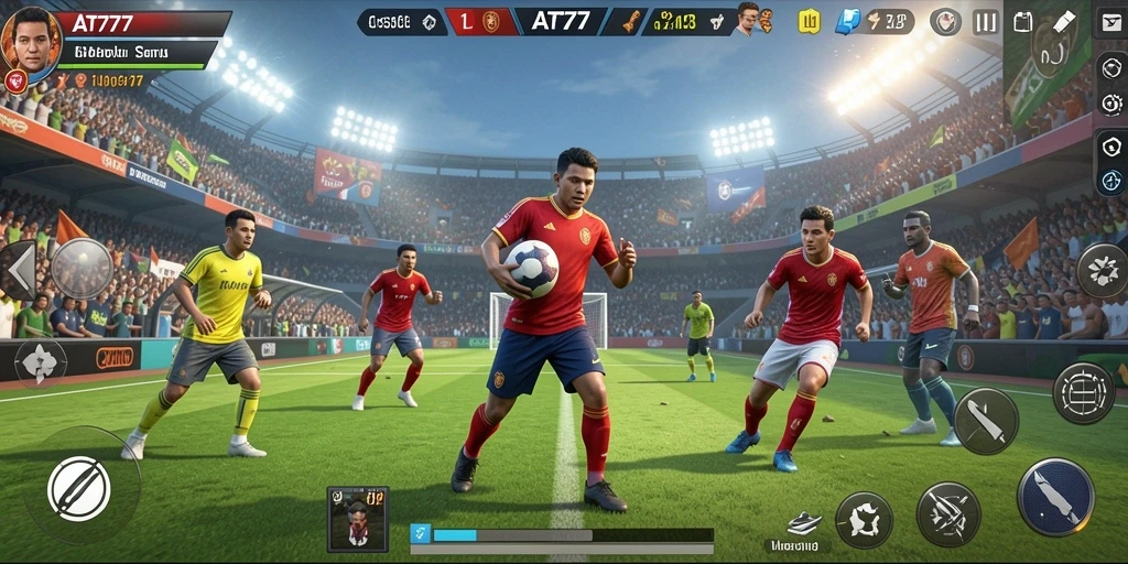 Tampilan gameplay AT777 yang menampilkan aksi olahraga seru.