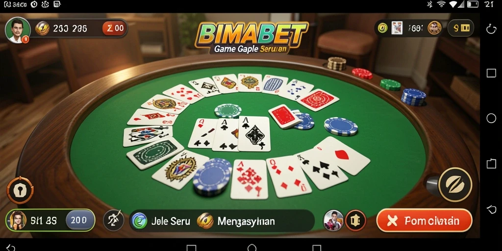 Gameplay BIMABET yang menampilkan keseruan bermain Gaple.