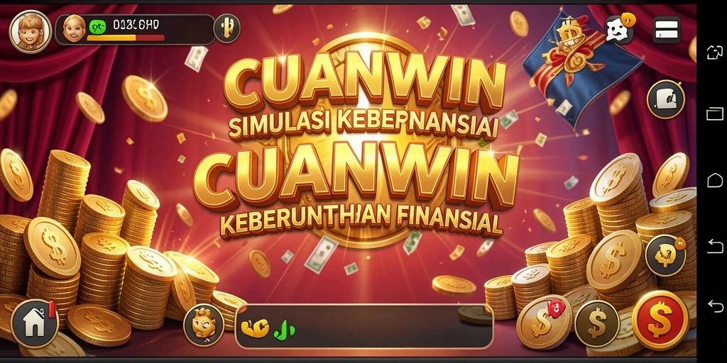 Menampilkan gameplay mendidik dari CUANWIN dengan simulasi keuangan.
