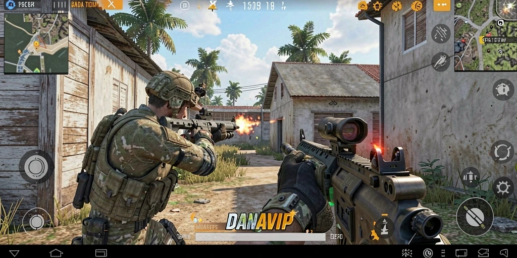 Gameplay seru dari DANAVIP dengan aksi menembak intens.