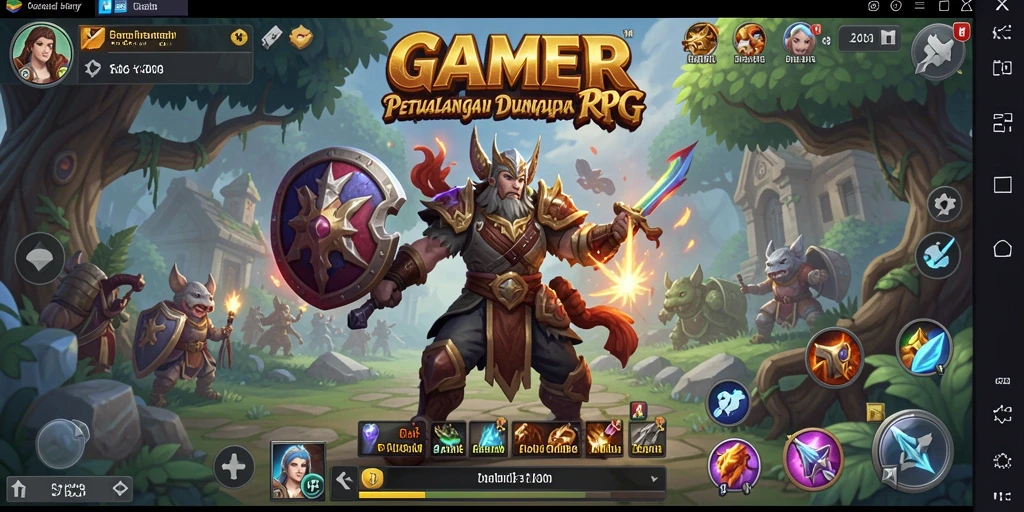 Screenshot GAMERP menampilkan pertarungan seru dalam dunia RPG.
