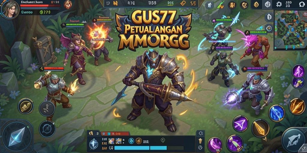 Screenshot GUS77 menampilkan aksi seru dalam pertarungan MMORPG.