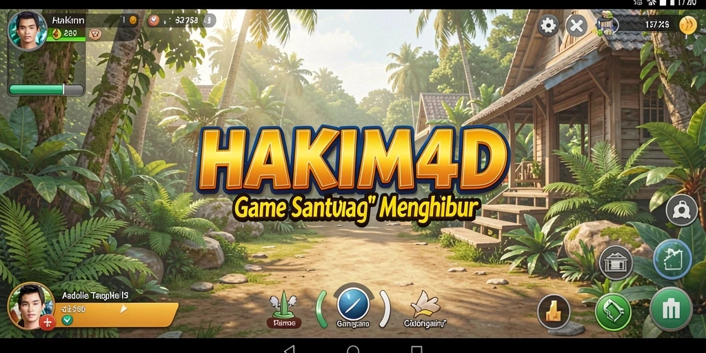 Tampilan gameplay HAKIM4D yang ceria dan menghibur.
