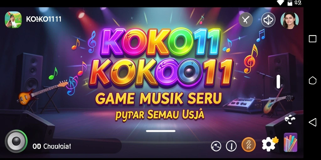Tampilan gameplay KOKO11 dengan berbagai tantangan musik.