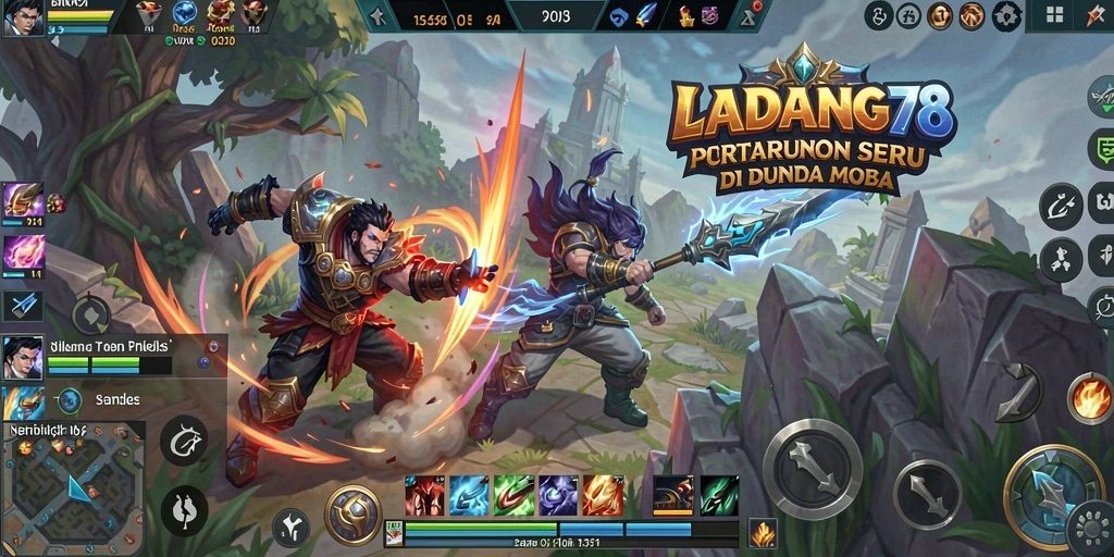 Tampilan gameplay seru dari LADANG78 di medan perang MOBA.