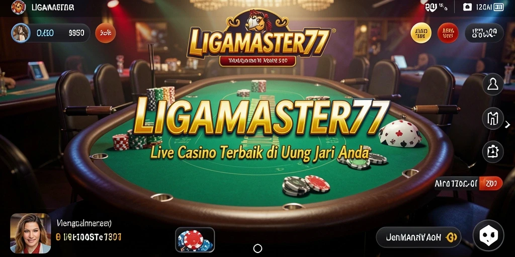 Tampilan gameplay Live Casino di LIGAMASTER77 dengan dealer langsung.