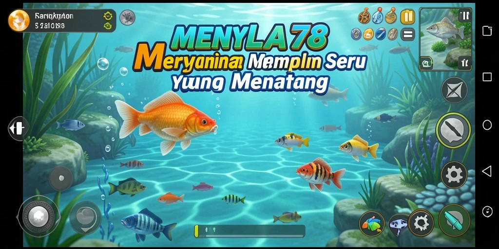 Screenshot memperlihatkan momen menangkap ikan besar dalam gameplay Fishing.