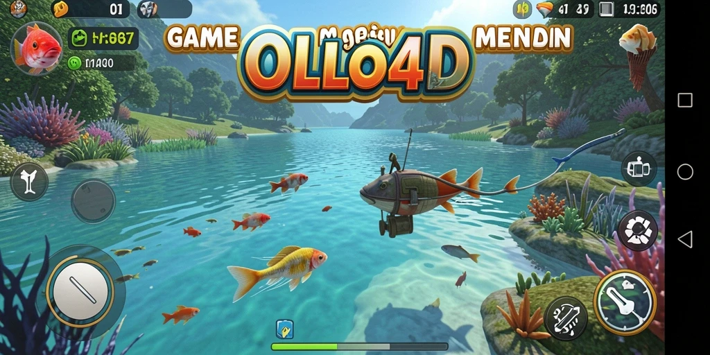 Tampilan gameplay OLLO4D yang menarik saat memancing ikan besar.