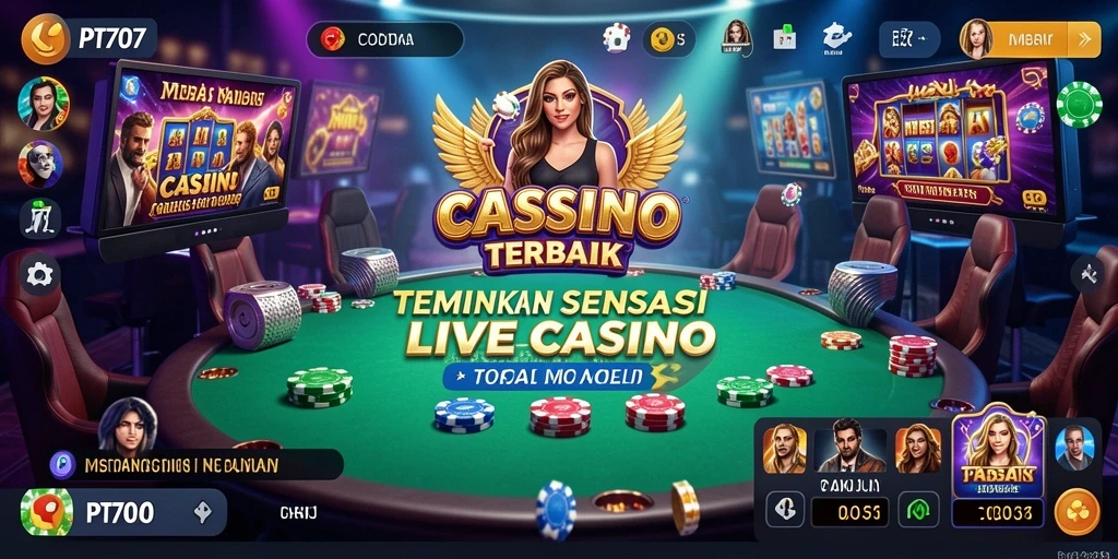 Tampilan gameplay Live Casino yang mendebarkan di PT707.