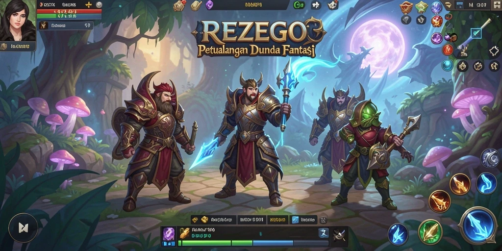 Screenshot gameplay <strong>REZEGO</strong> yang mengesankan menunjukkan petualangan epik dalam MMORPG.