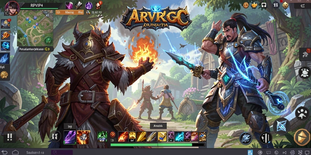 Tangkapan layar menampilkan aksi pertempuran dalam game ARPG RPVIP4.