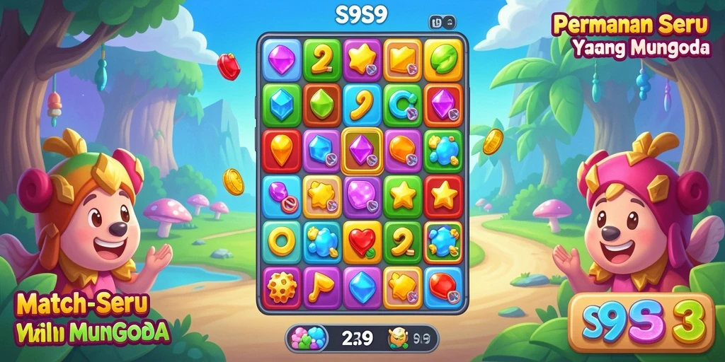 Tampilan gameplay Match-3 yang seru dan menantang di S9S9.