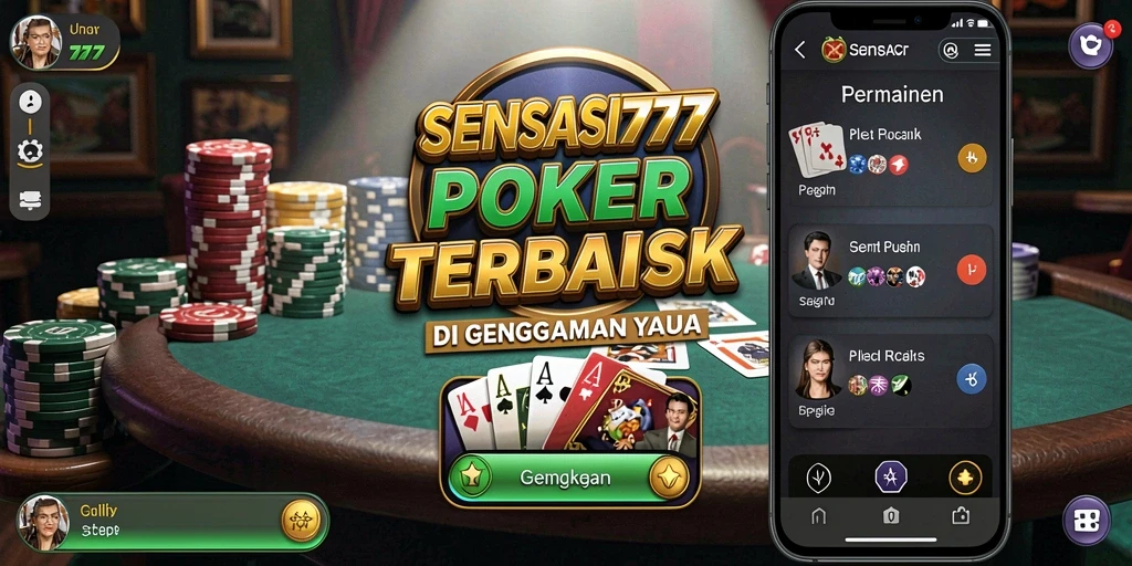 Tampilan gameplay SENSASI777 yang mendebarkan dan penuh aksi poker.