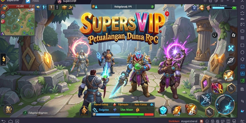 Tampilan menarik dari gameplay seru SUPERSVIP dalam dunia RPG.