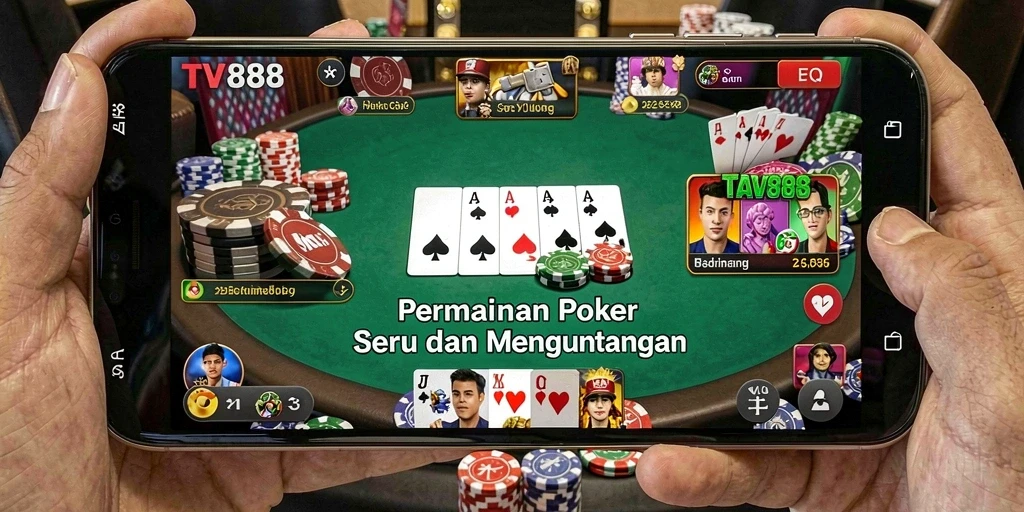 Tampilan gameplay TV888 yang seru dalam permainan Poker.
