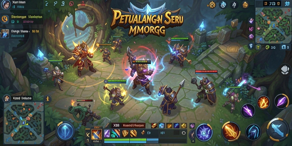 Screenshot gameplay X88 menunjukkan pertarungan seru dengan monster.
