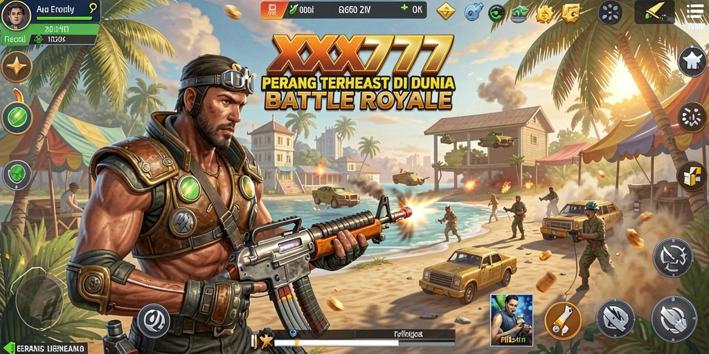 Gameplay Battle Royale yang seru dan kompetitif di XXX777.