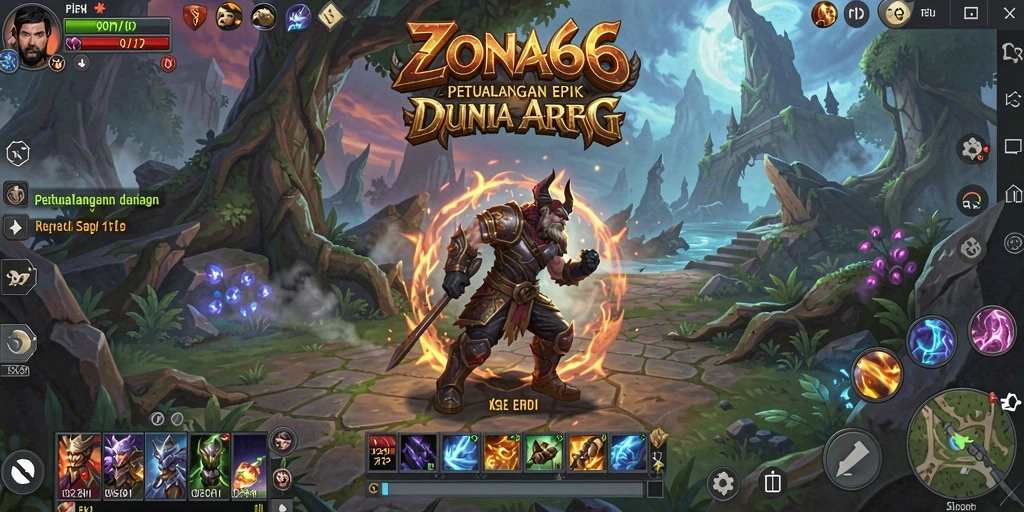 Screenshot gameplay ARPG ZONA66 yang penuh aksi dan petualangan.